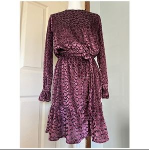 [michael kors] burnout velvet flounce dress